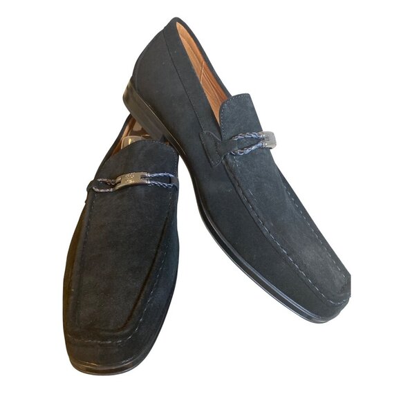 Stacy Adams Shoes Neville Moc Toe Bit Slip on Black Suede Size 15, NIB - Picture 2 of 14